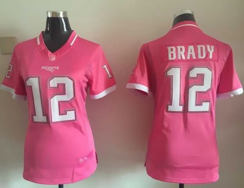 Nike Patriots #12 Tom Brady Pink Women's Stitched NFL Elite Bubble Gum Jersey